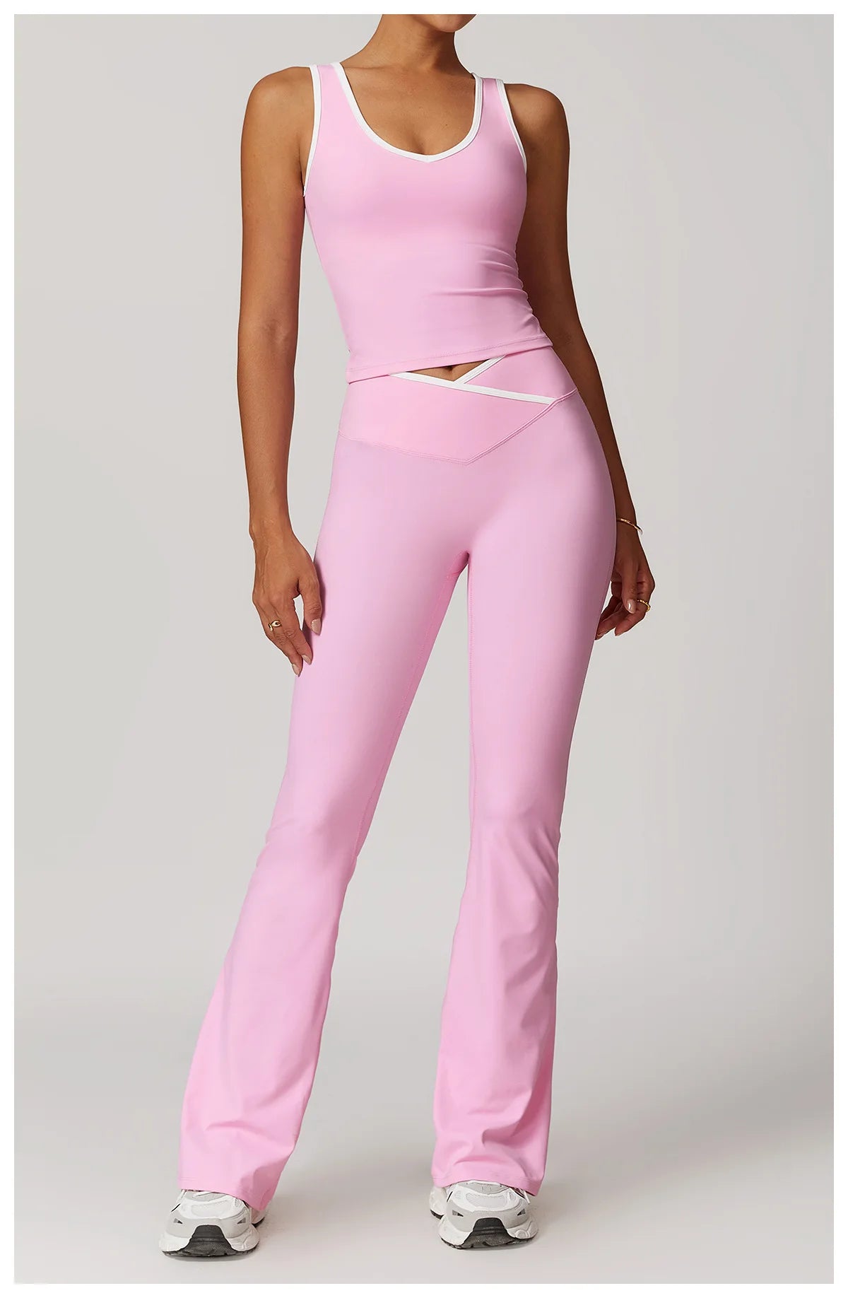 Custom Sets for Women High Waisted Suit for Running Biking Fitness Breathable Yoga Contrasting Colors Backless Design Training