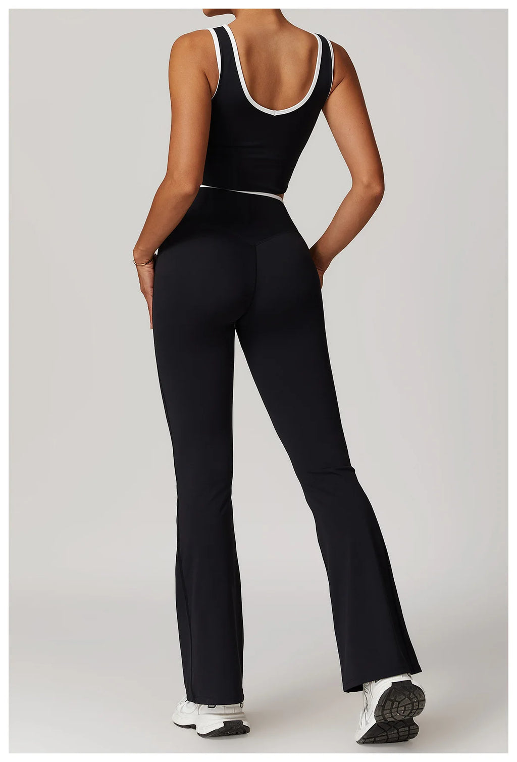 Custom Sets for Women High Waisted Suit for Running Biking Fitness Breathable Yoga Contrasting Colors Backless Design Training