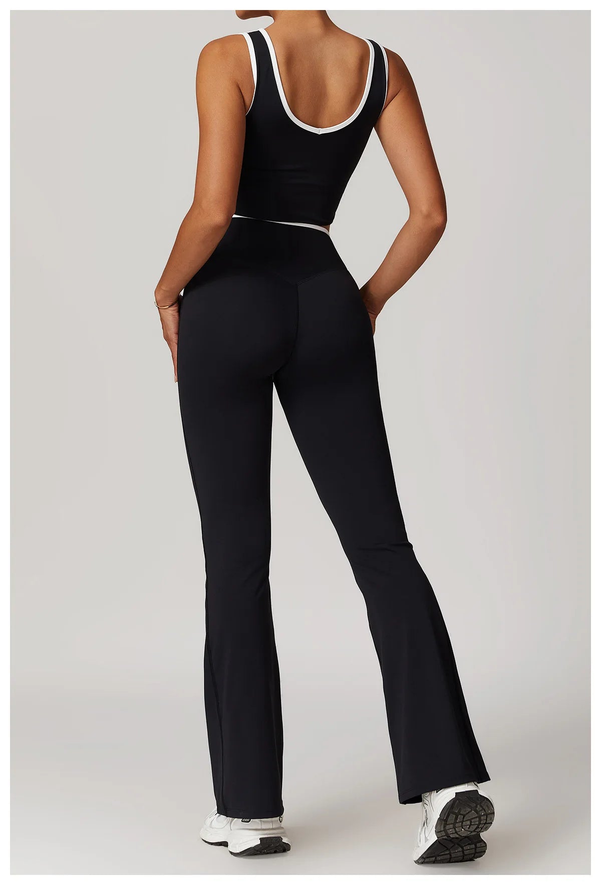Custom Sets for Women High Waisted Suit for Running Biking Fitness Breathable Yoga Contrasting Colors Backless Design Training