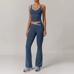 Custom Sets for Women High Waisted Suit for Running Biking Fitness Breathable Yoga Contrasting Colors Backless Design Training